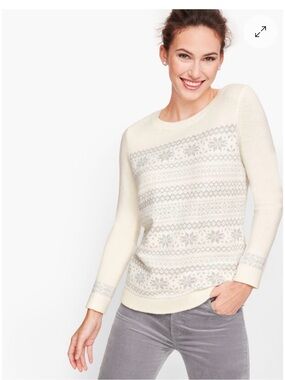 Talbots Sparkle Fair Isle Sweater Size Small Petite